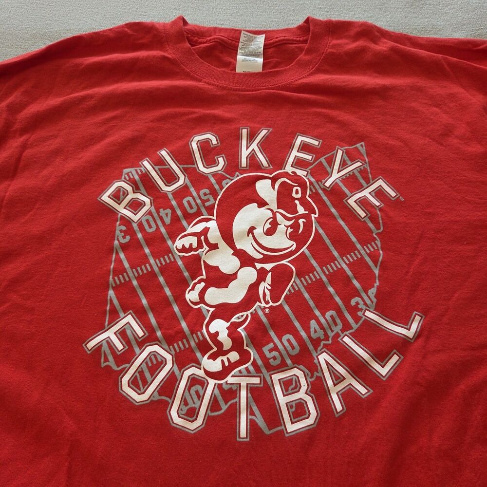 Ohio State Buckeyes Long Sleeve T Shirt Red Brutus Graphic Adult XL Football